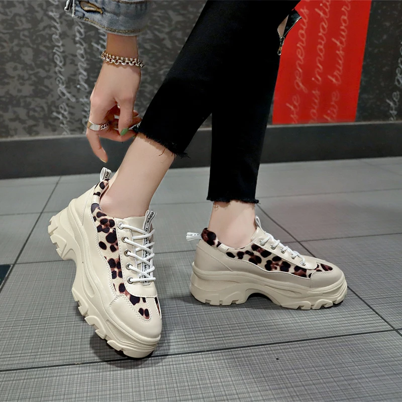 Женская обувь сезон весна повседневная на толстой подошве со шнуровкой Zapatos De Mujer