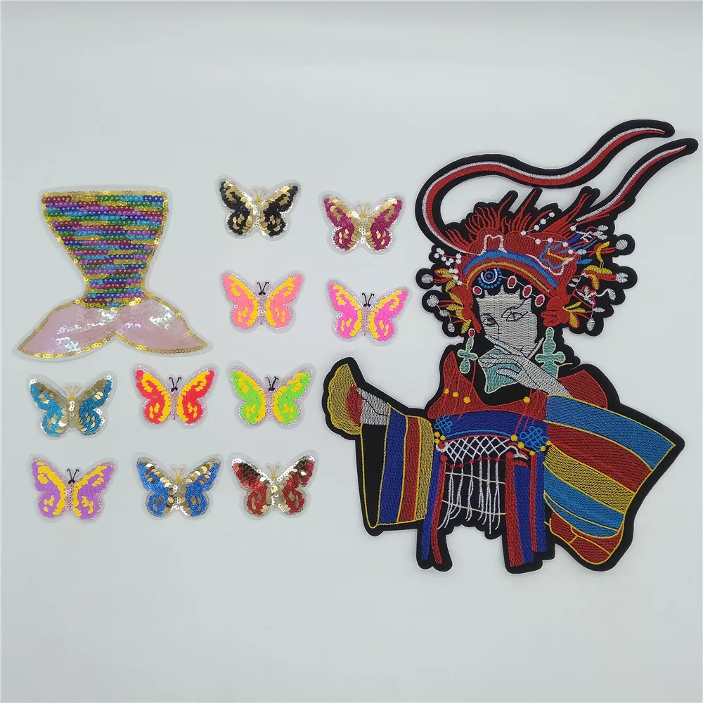 Мультяшная бабочка тканевая наклейка полоса одежда вышивка нашивка в рюкзаке