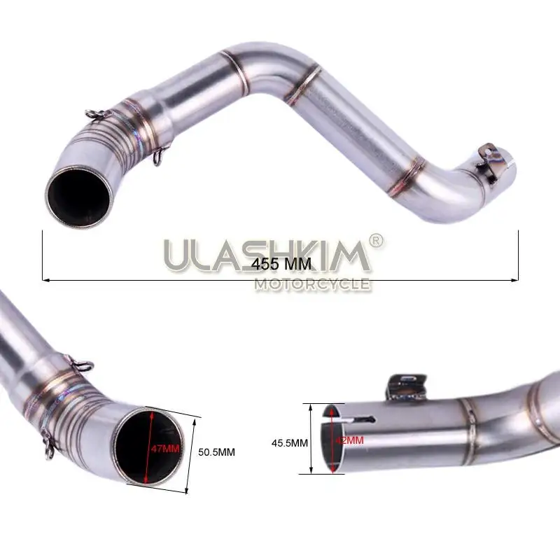 Мотоцикл из углеродного волокна выхлопная система средняя труба без шнуровки