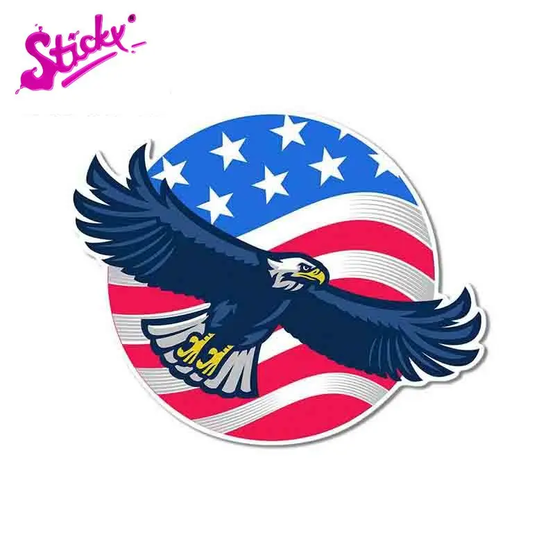 Американский Белоголовый Орлан с флагом США значок брендовая наклейка на