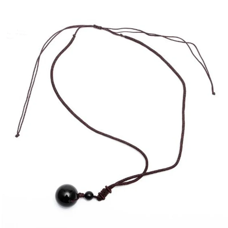 

1pc 14/16/18/20mm Obsidian Bead Necklace Rainbow Eye Beads Ball Pendant Necklace Good Luck Necklaces for Women Gifts jewelry