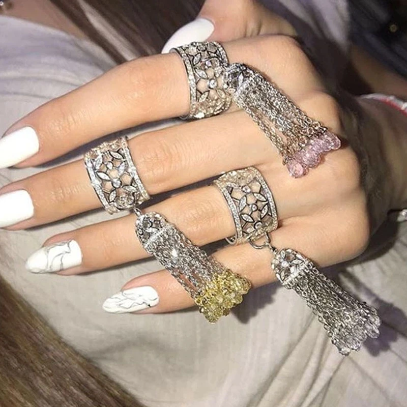 

Женское кольцо из серебра 925 пробы, с цветным кристаллом