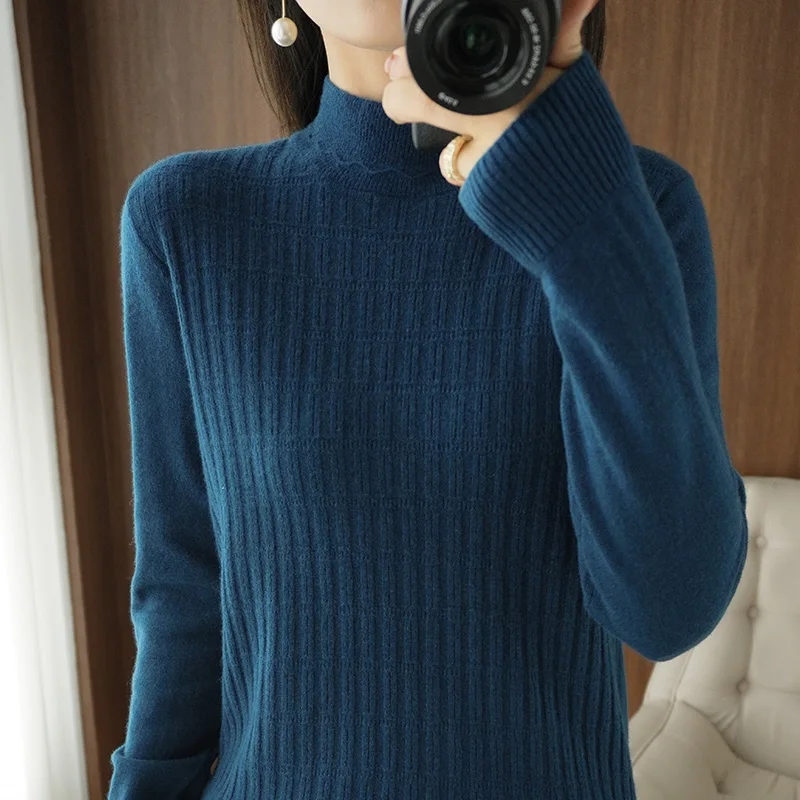 Зимний новый кашемировый свитер женские вязаные пуловеры с воротником-хомутом