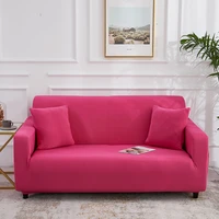 armchair protection sofa cover for living room single lover 3 4 seater rose red solid color elastic spandex couch cover