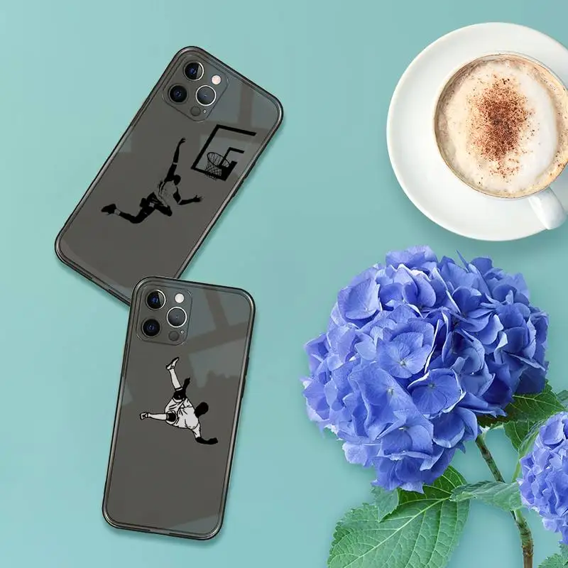 

Hot Off Basketball Phone Case For iPhone 7 8 11 12 X XS XR MINI Pro Max Plus Retro Black Grey clear transparent