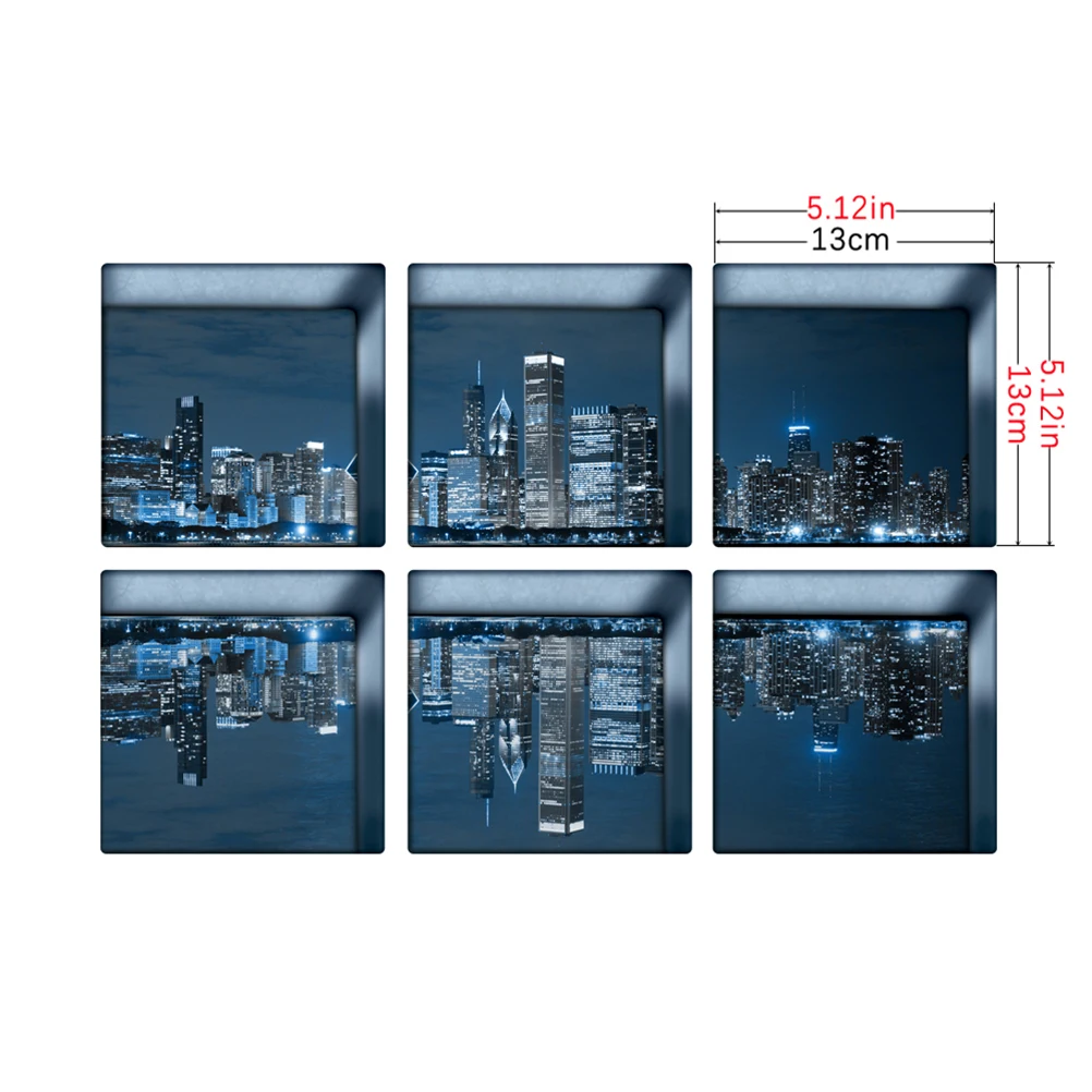 6 шт 3D наклейки для ванной нескользящие водонепроницаемые съемные настенные