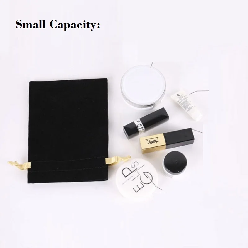 Черная косметичка на шнурке тканевый карман Портативная сумка для хранения