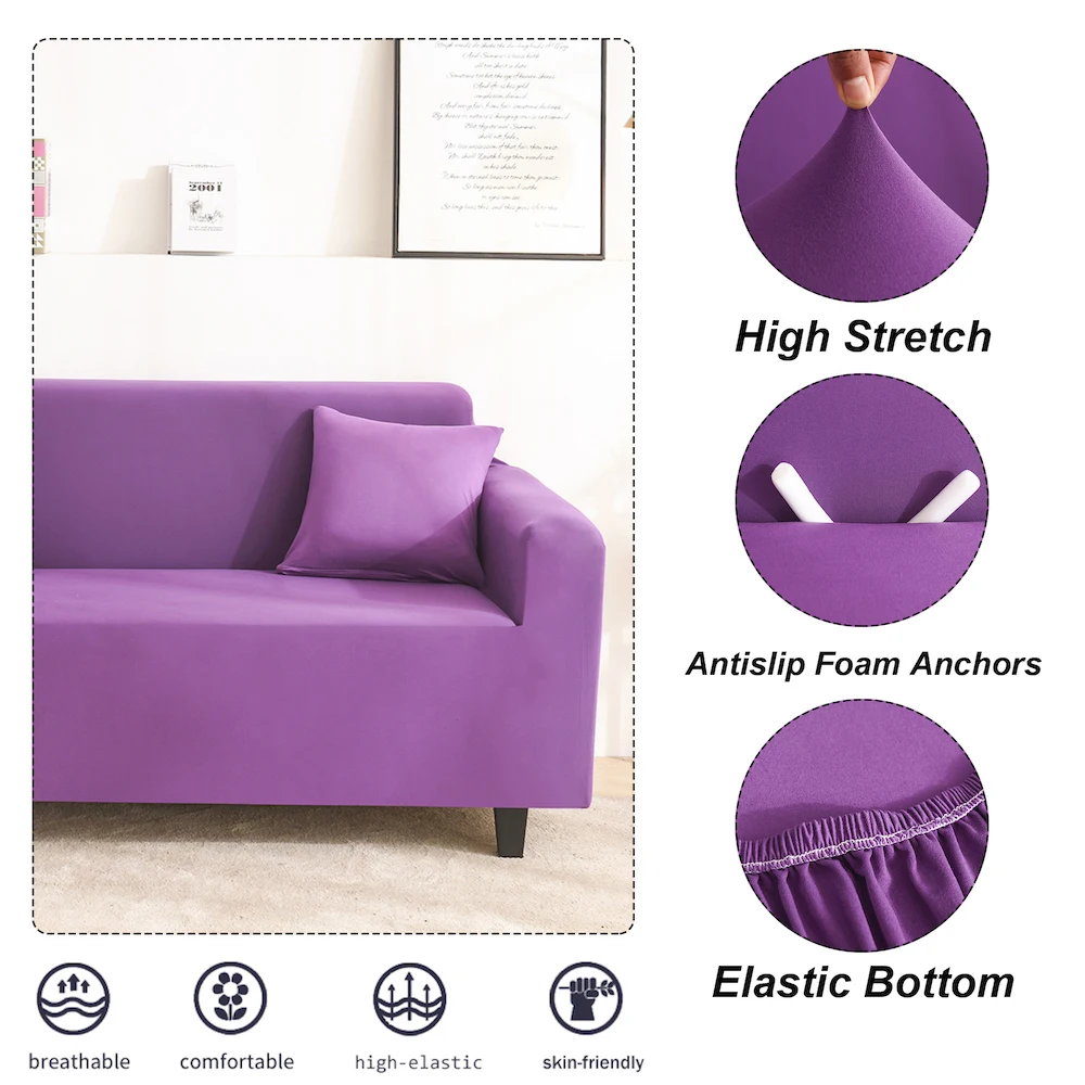 

High Stretch Spandex Fabric Sofa Cover Couch Slipcover Furniture Protector Machine Washable