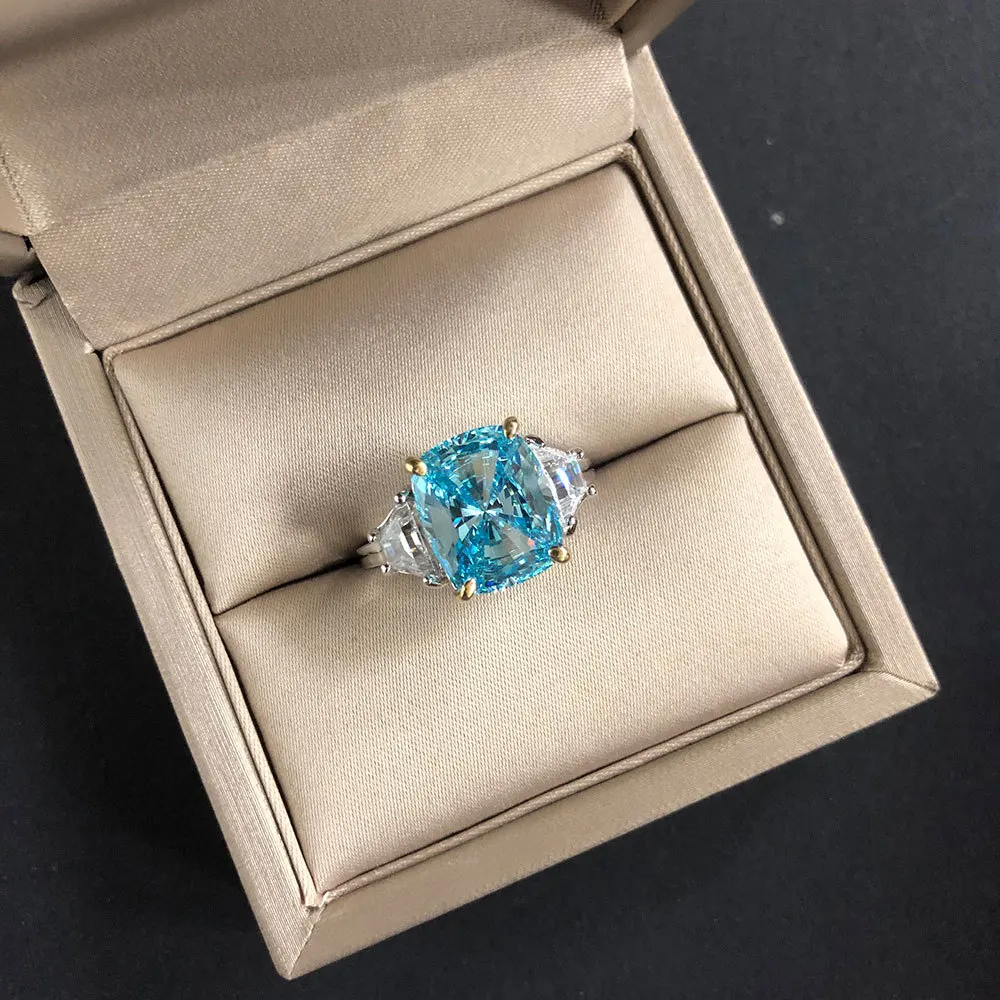 

Exquisite Citrine Sapphire Crystal Rings For Women inlaid AAAAA Cubic Zirconiat Real 925 Sterling Silver Wedding Jewelry Gifts