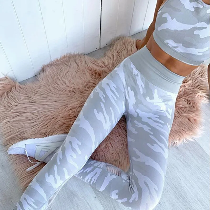 Комплект из 2 предметов камуфляжный комплект женский спортивный бесшовный