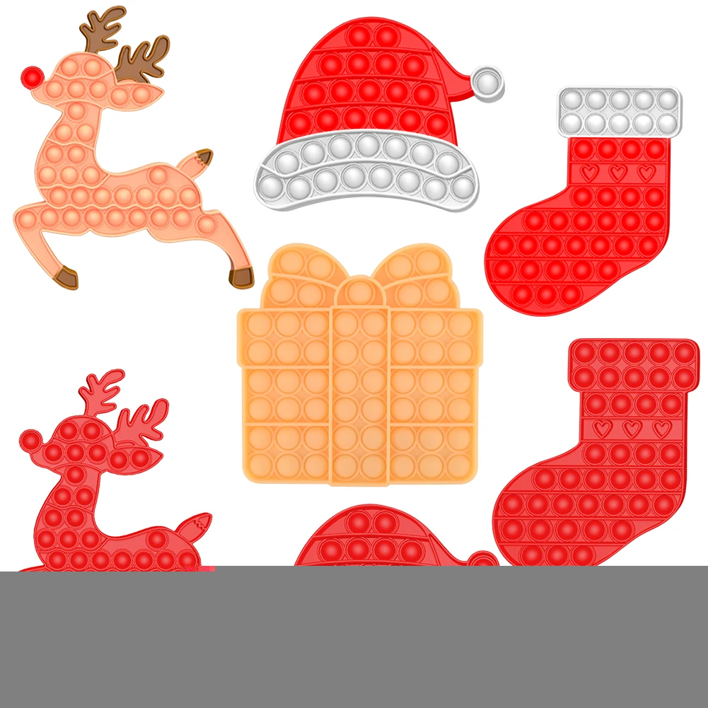 

Рождественская шапка с пузырьками, рождественские игрушки-антистресс с оленем, игрушки-антистресс, сжимаемая сквиши для взрослых и детей, п...