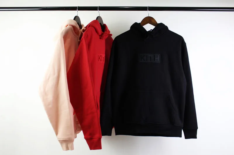 

Classic Box Logo Kith Hoodie Men Women Solid Color KITH Hoodies Embroidered Letter Logo Pullovers Thick Cotton Sweatshirts