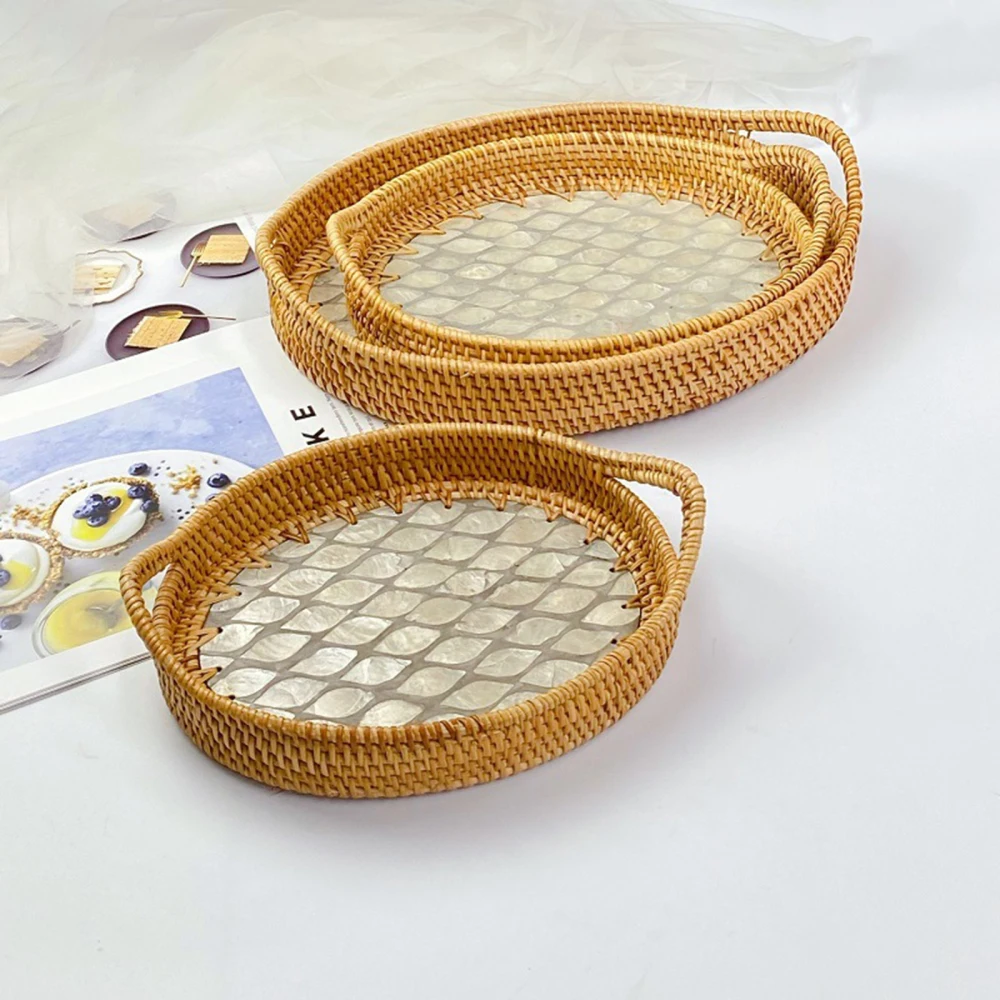 Eco-friendly Storage Basket Box Home Fruit Tray Ideal Decoration Sturdy Multifunctional Rattan Decorative Boxes | Дом и сад