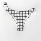 Дно бикини CUPSHE женские в черно-белую клетку с заниженной талией, пикантные одиночные трусики, плавки, Раздельный купальный костюм, нижняя одежда для плавания, 2021