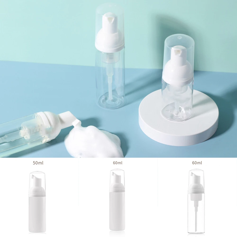 

10pcs Foaming Bottle 50ml/60ml White/ Clear Empty Plastic Foam Foaming Dispenser Pump Container Bottle
