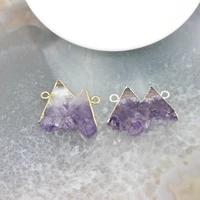 5pcsmountain shape raw amethysts druzy slab pendants bulkpurple quartz geode drusy slice necklace charms jewelry wholesales