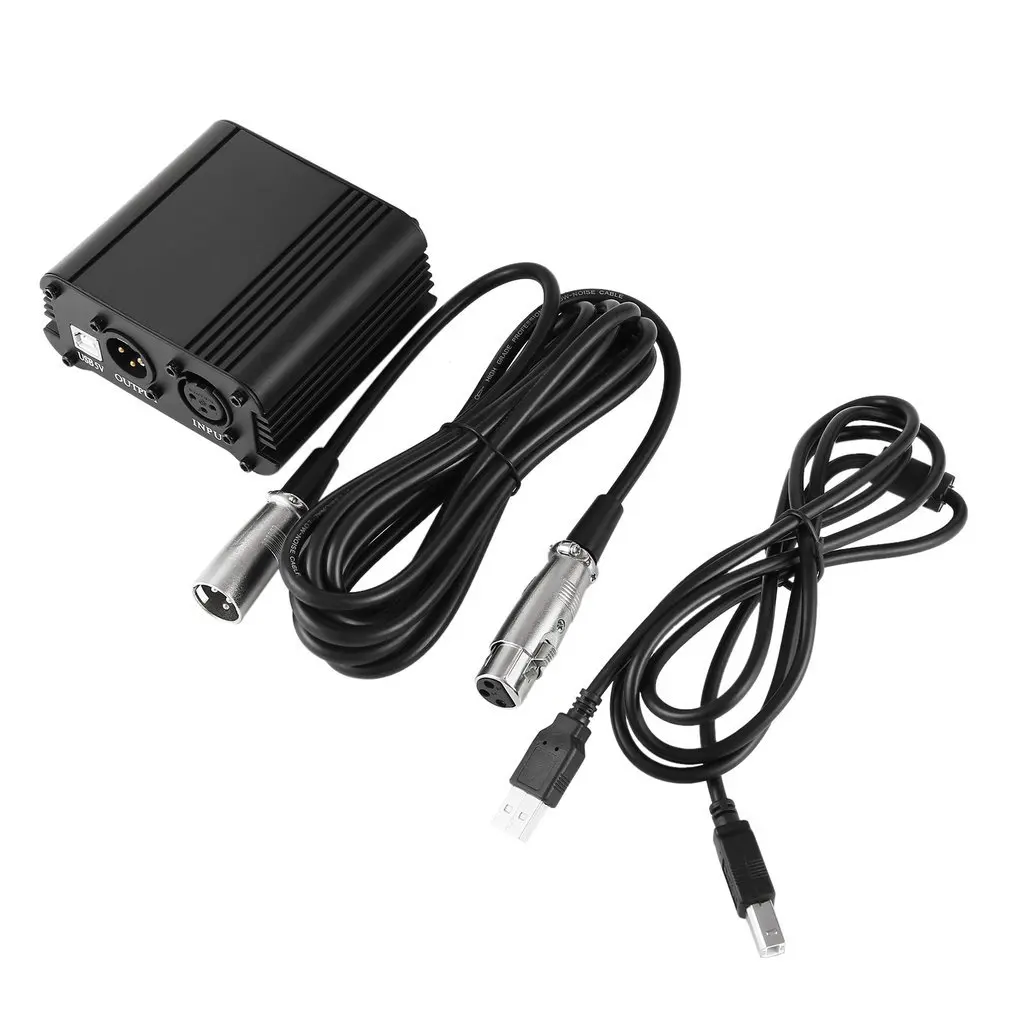 48V 1-канальный Phantom Питание с один XLR аудио кабель для конденсаторный Студийный микрофон милый кролик вибратор секс-игрушка для женщин, Запись оборудование