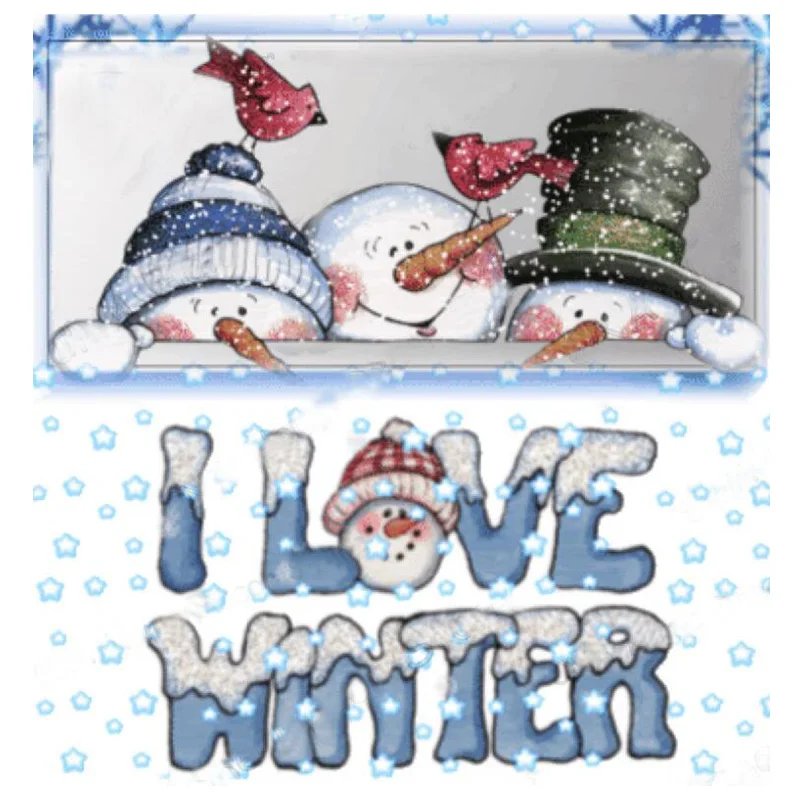Любовь Зима Снеговик квадратная Круглая Мозаика 5D Сделай Сам Вышивка иконы