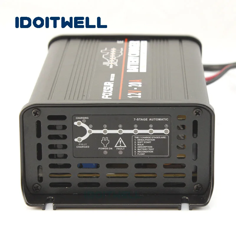 

12V pulse repair battery charger 12V 20A lead acid battery charger MCU 7-stage smart 12 volt VRLA GEL AGM SLA battery charger