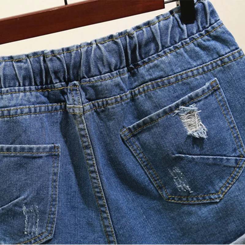 

Denim Shorts Women's Large Plus Size 5XL Short Jeans Blue Wide Leg Vintage High Waist Shorts Women Summer Big Clothes 2020 New