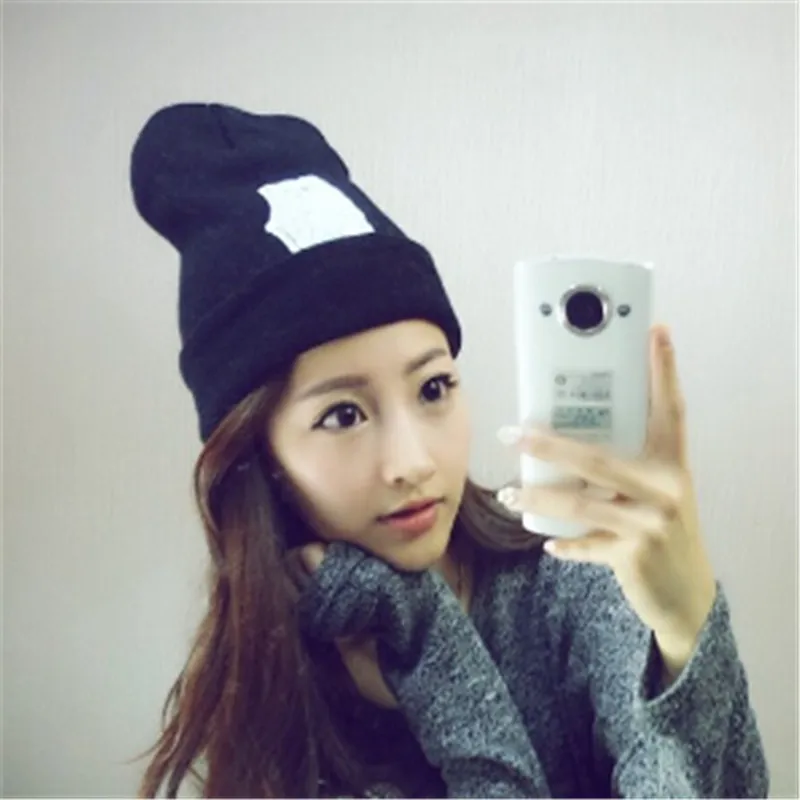 Новинка 2020 женские зимние шапки вязаные с кошачьими вертикальными и средними