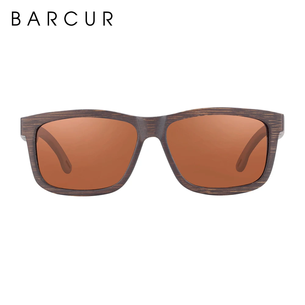 BARCUR уникальные дизайнерские черные бамбуковые солнцезащитные очки деревянные