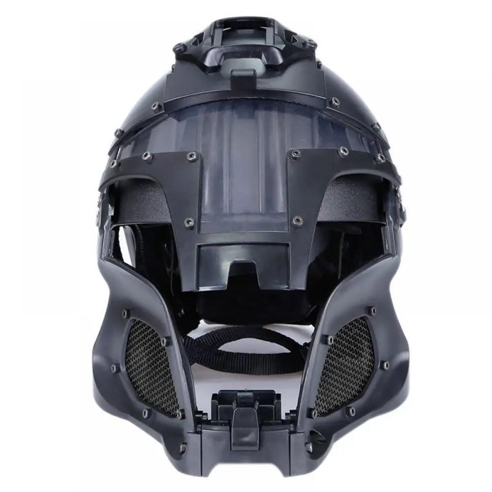 Military Airsoft Full Face Helmet Mask Tactical Iron Warrior Helmet Steel Mesh Paintball Wargame Protection Hunting