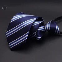 high quality 2019 new fashion ties men work formal suit zipper 7cm striped tie wedding party neckties designers with gift box