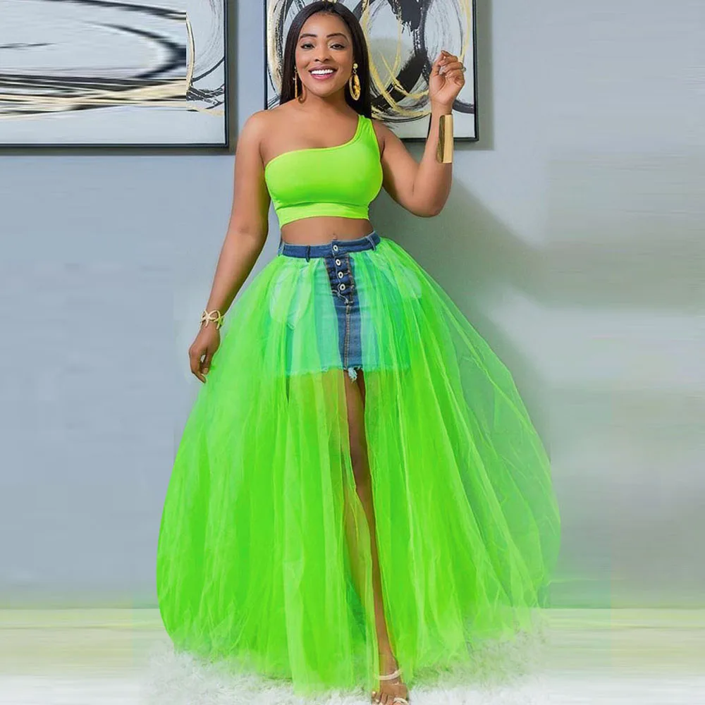 Женская фатиновая юбка-пачка макси белая черная Универсальная с эластичным