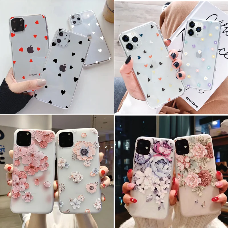 Чехол для Samsung Galaxy A50 A50S A30S мягкий роскошный цветочный чехол с милым сердцем A30 A20 A10