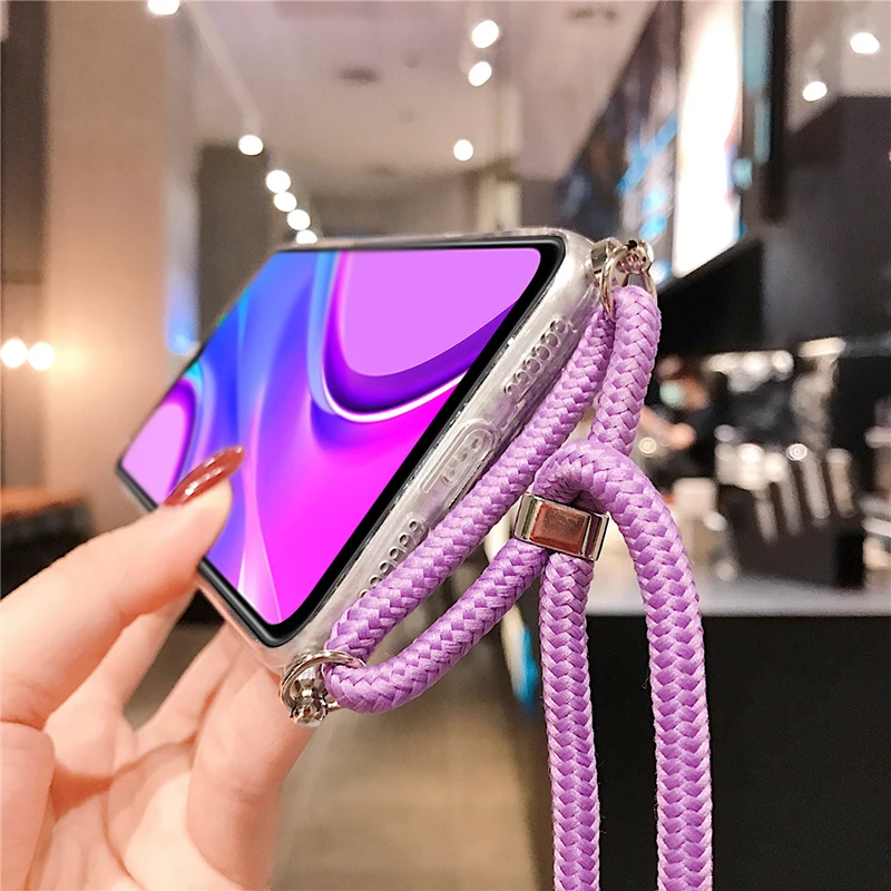 sparkle glitter strap chain phone necklace lanyard case for xiaomi redmi note 10 pro 5g note 11 9 mi 11 lite 11t 10t mi poco x3 free global shipping