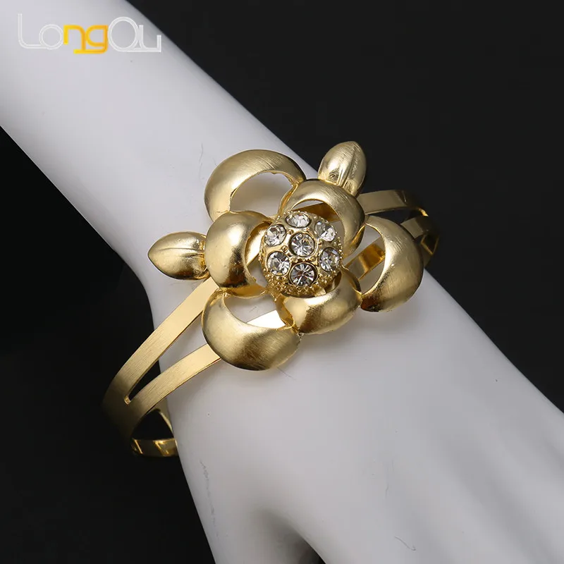 Женский свадебный ювелирный комплект Longqu Ювелирный Комплект золотого цвета в