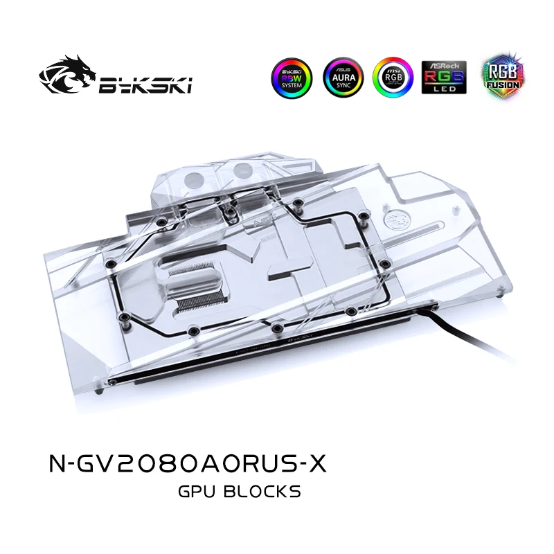 Водяной блок Bykski для GIGABYTE AORUS RTX2080 Xtreme 8G / N2080AORUS /2070 полное покрытие медная лампа/RGB