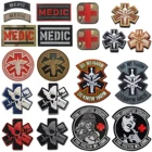 Вышитые нашивки медсестры череп тактические военные нашивки фельдшер декоративные светоотражающие значки медицинского Креста