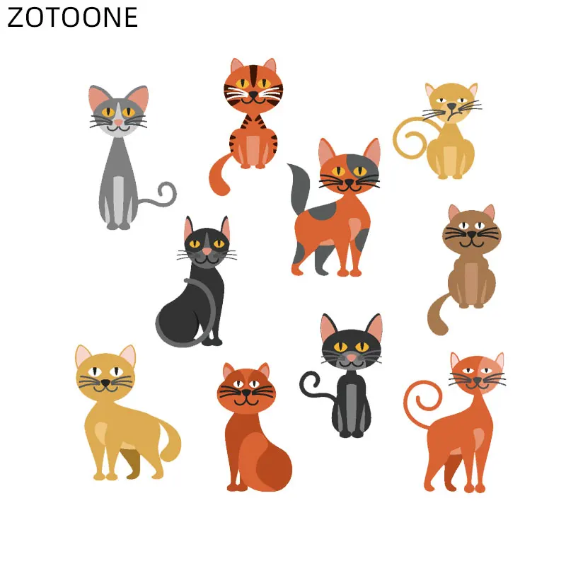 ZOTOONE милый кот патчи термо Стикеры для одежды вешалка DIY утюг на моющийся с