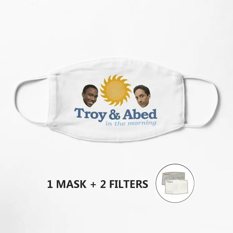 

Маска для лица Troy & Abed салфетка из хлопчатобумажной ткани с моющимся фильтрующим карманом унисекс из хлопка