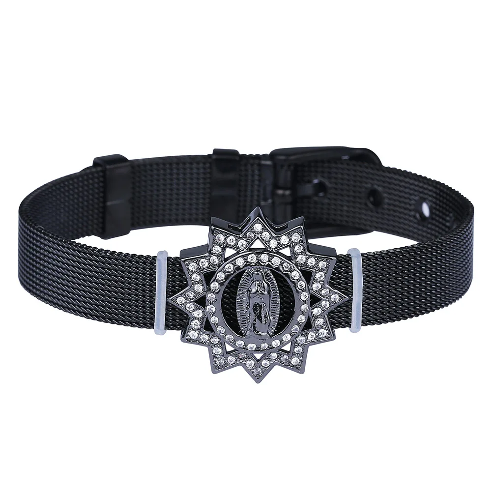 

1 New Iced Out Bling Charm Rock Punk Hip Hop CZ Letters Bracelet Name with Star and Heart AAA Cubic Zircon Jewelry Men's Gift