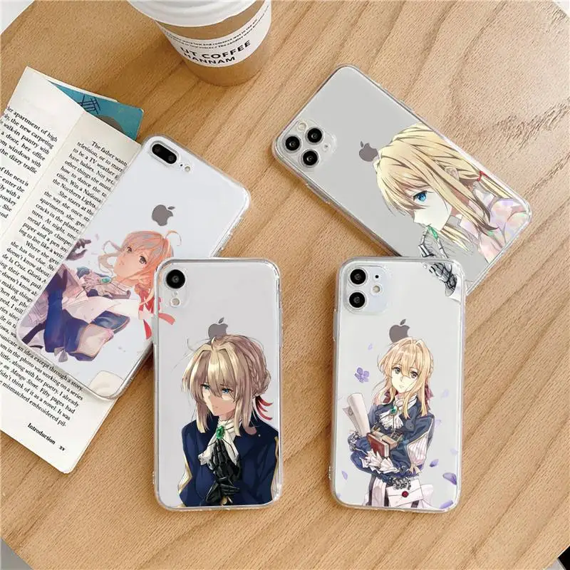 

Violet Evergarden Phone Case Transparent soft For iphone 5 6 7 8 11 12 s c se plus mini x xs xr pro max shell
