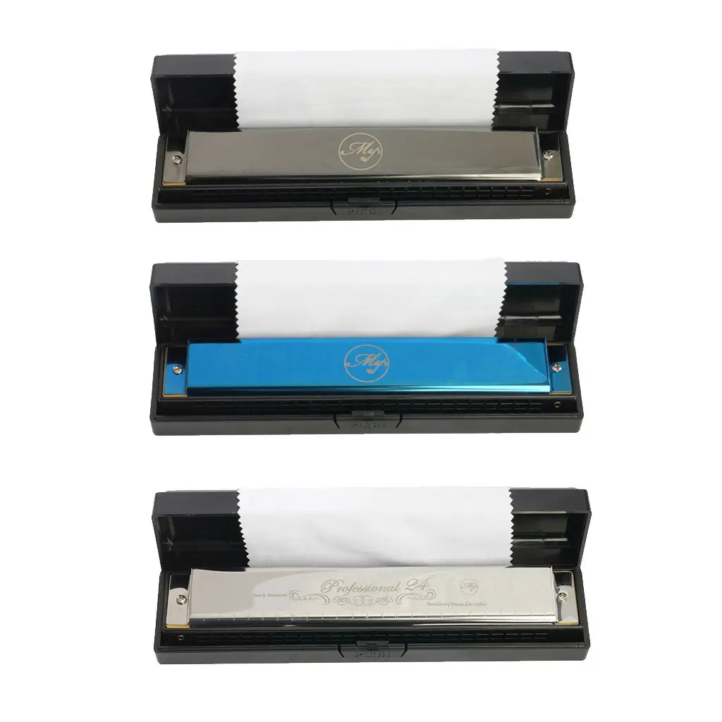 

Kids 24 Hole Tremolo Harmonica Musical Instrument for Beginner Students Adults Children Music Fan