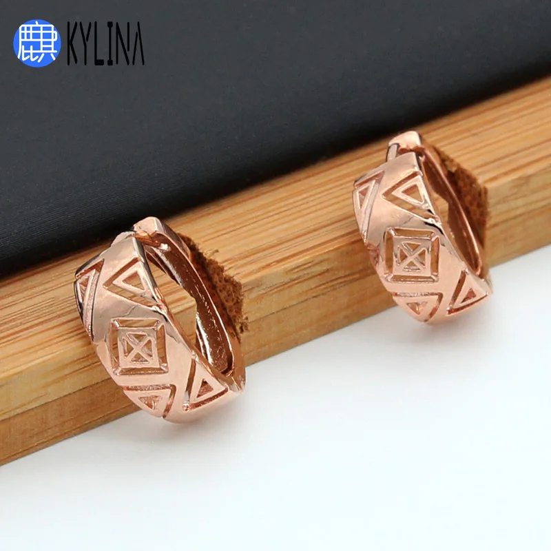 Женские серьги-подвески KYLINA простые Винтажные серьги из розового золота 585 пробы