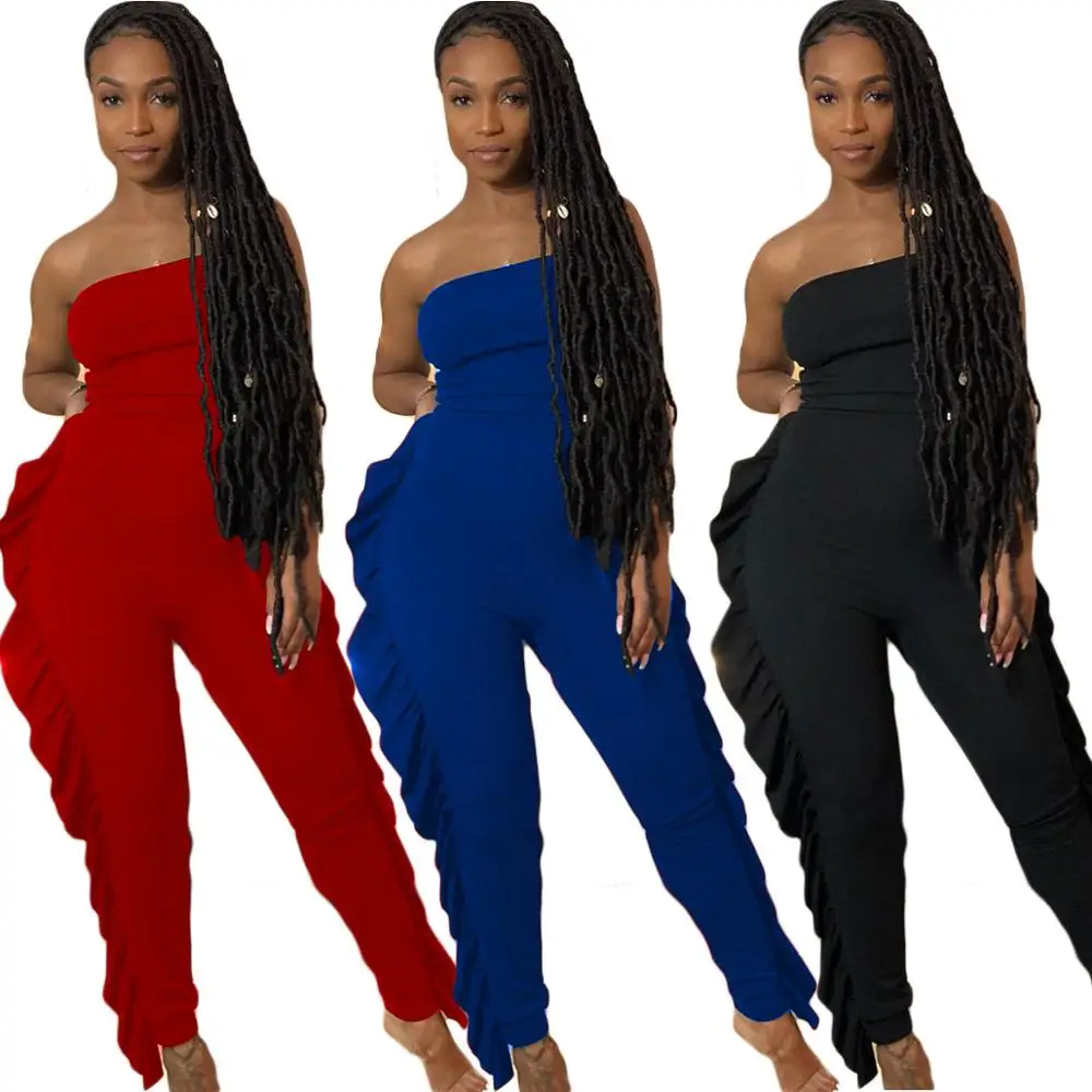 

womens street lounge wear 2020 solid color high street sexy romper women spandex jumpsuit sexy club one piece outfits