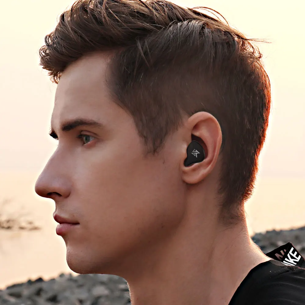 Плотным верхним ворсом KZ S1D S1 наушники вкладыши TWS Bluetooth 5 0 Hi Fi True Беспроводной