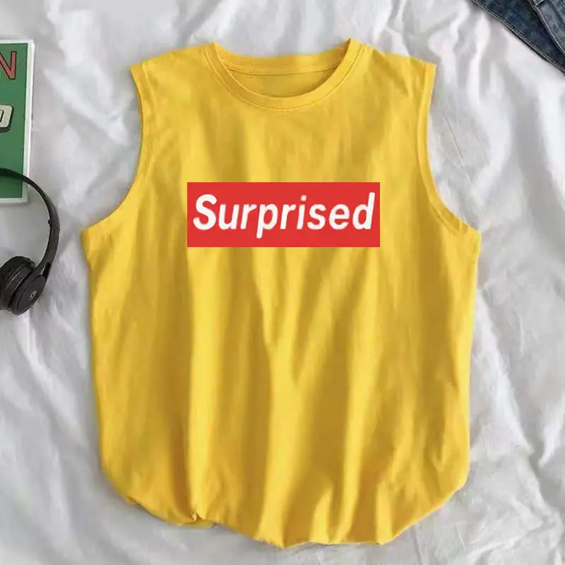 

Summer Loose Waistcoat Vest Men's Style Sleeveless T-shirt Thin Section Sports Boys Clothes Summer Short Sleeves Big Size