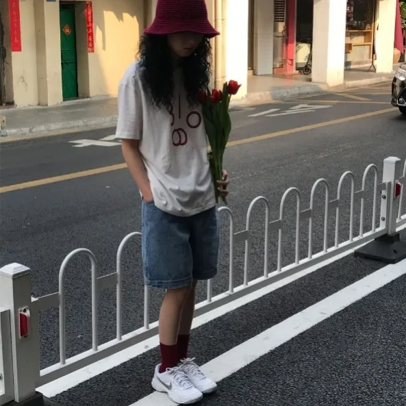 

Wide-legged shorts women's spring/summer 2020 retro hundred with Harajuku straight jeans baggy five-point pants