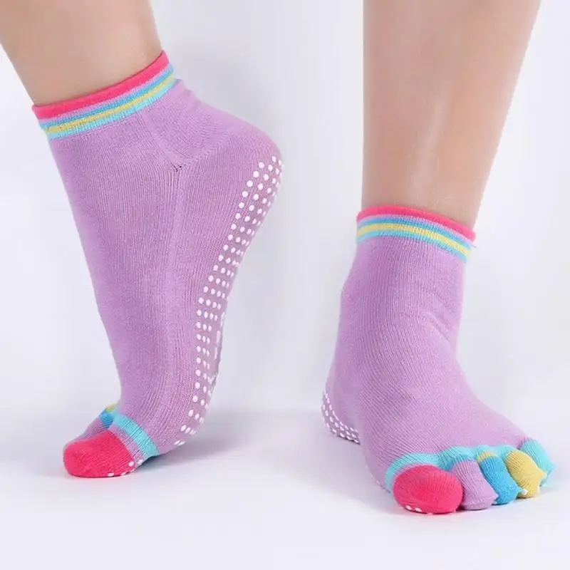 

Clearance Sale Women Anti-slip Yoga Long Socks Five Yoes Fitness Gym Pilates Sport Socks Cotton Colourful Funny Designer Socks