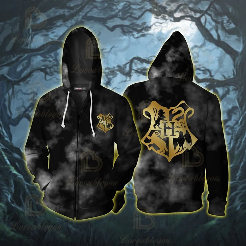 

Wizardry 3D Printed Zip Up Hoodie with Pocket for Adults Unisex Sweatshirt Costume Hoodies