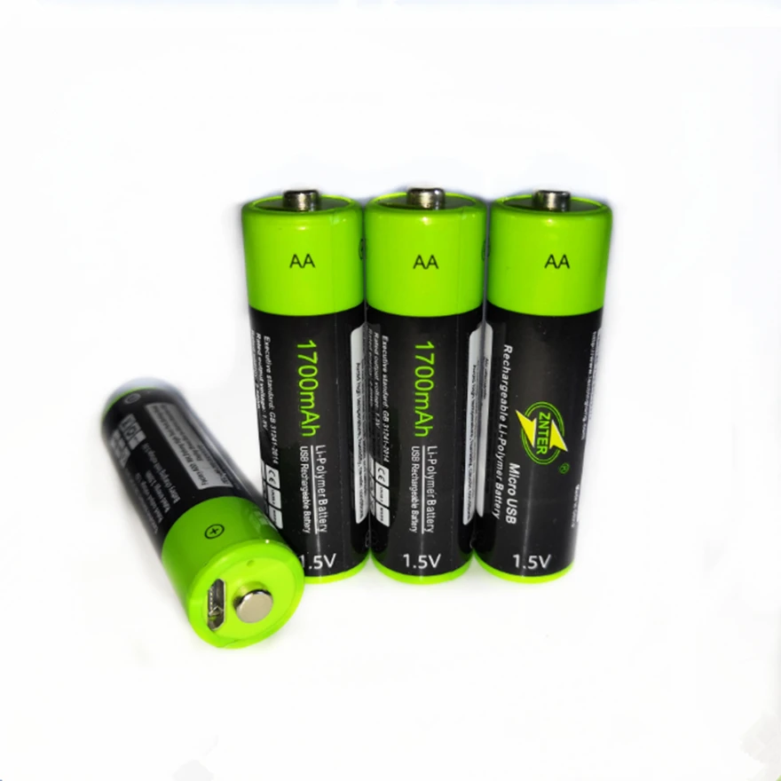 ZNTER 4 шт. Mirco USB AA аккумуляторная батарея 1 5 V 1700mAh литий ионный аккумулятор игрушка