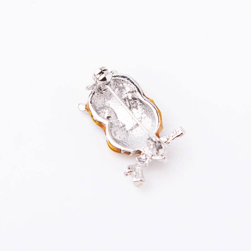 Модные эмалированные броши в виде совы художественный зажим для шарфа желтый