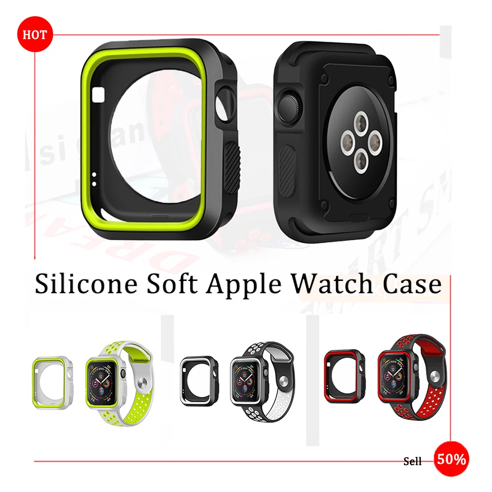Чехол для часов Apple Watch 5 44 мм 40 iWatch чехол 42 38 силиконовый мягкий защитный 4 3 2 1