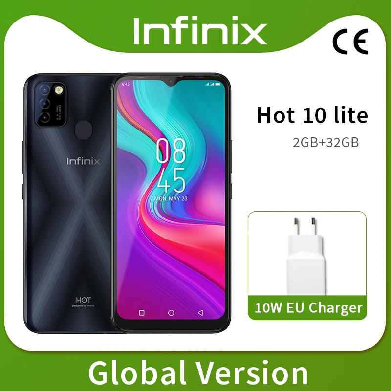 Глобальная версия Infinix Hot 10 Lite 2 ГБ 32 Смартфон 6 '' HD 1600 * 720 P 5000 мАч Батарея 13MP